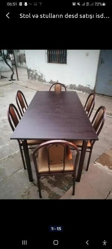 Masa və oturacaq dəstləri: Stol stul Masa destleri Istediyim Rengde Kojadan ve Parcadan Tek-Tek — 10