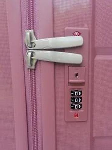 Putni koferi i torbe: Tvrdi kofer na točkiće – ružičasta boja - Materijal: tvrda — 14