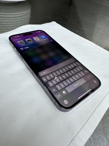 iphone 13 pro max qiymet: IPhone 14 Pro Max, 256 GB, Deep Purple, Zəmanət, Simsiz şarj, Face ID