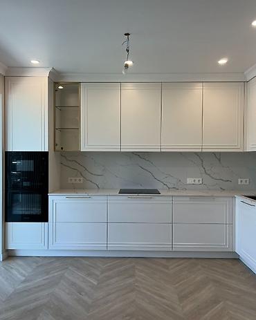 Sifarişlə mətbəx mebeli: Sifarişlə mətbəx dəsti, Özü çəkən petlələr, Mat laminat, Kredit yoxdur, Pulsuz çatdırılma, Rayonlara çatdırılma — 18