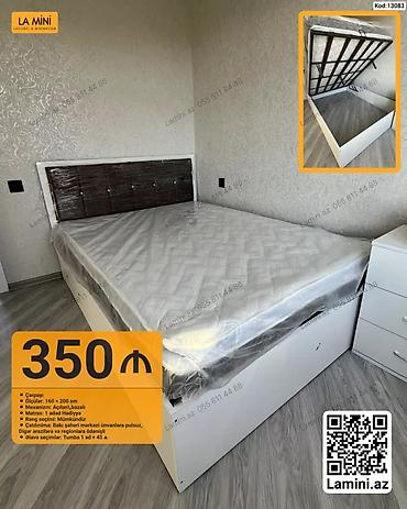 Ev üçün mebel: Məhsul: Açılan-bazalı çarpayı Kod: 13083 - Ölçülər: 160 × 200 sm — 1