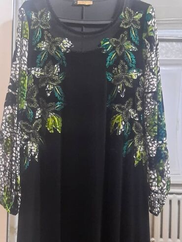 вечернее нежно розовое платье: Вечернее платье, А-силуэт, Длинная модель, Велюр, С рукавами, 2XL