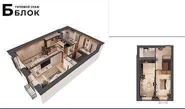 по ворошилова: 2 комнаты, 50 м², Аламедин-1 мкр Индивидуалка, 2 этаж, Евроремонт — 5