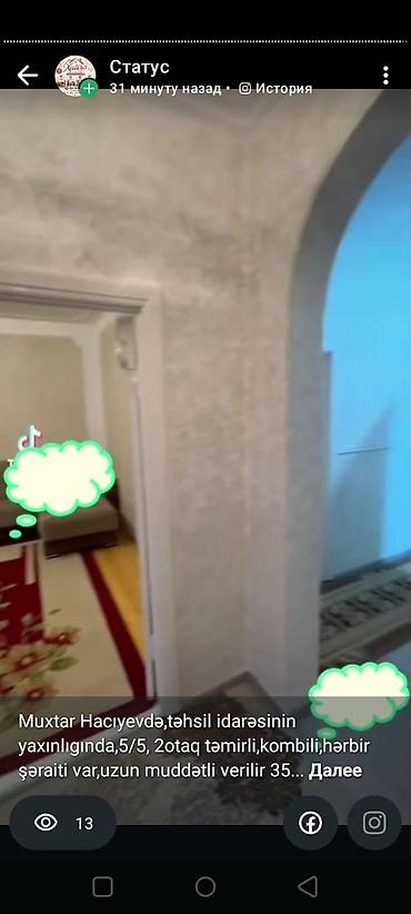 kiraye gence: Muxtar Hacıyevdə, Təhsil İdar yaxınlığında yerləşən 2 otaqlı mənzil — 3
