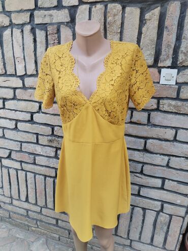 pamučne haljine: XL (EU 42), bоја - Žuta, Kratkih rukava