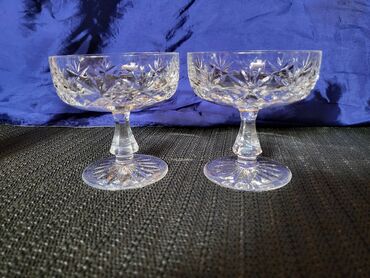 Čaše: Case nove za dvoje,kristal,rucni rad za zestoko pice iz 70ih. Case — 4