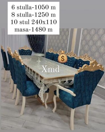 Masa və oturacaq dəstləri: Yeni, 6 stul