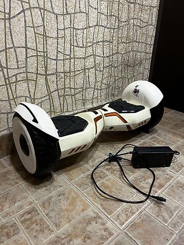 Электротранспорт: Elektroskuterl (hoverboard) – 8.5" təkərli, ağ rəngdə, LED işıqlı — 3