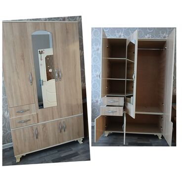 Yeni, Açılan, 3 qapılı Düz dolab, Qarderob, paltar dolabı