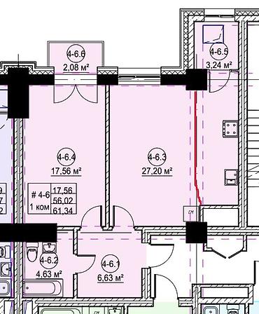Новостройки от застройщика: Строится, Элитка, 2 комнаты, 61 м² — 10