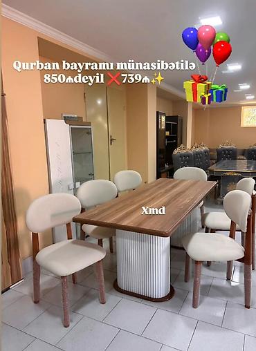 bayram: Masa dəsti – 6 stulludur - Dizayn: Oval formalı masa, dekorativ — 2