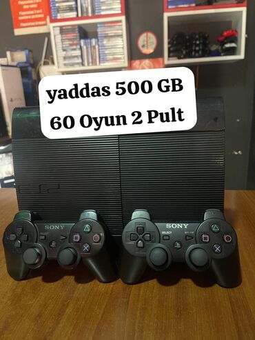 Информатика: Ps 3 Super Slim Yaddas 500 GB yaddasinda 60 Oyun Yazlib 2 Pult Ve