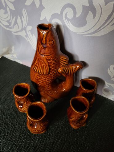 Čaše: Komplet nov za pice rucni rad 60te.Poljska. Komplet braon,rucni — 6