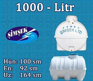 parnik salafan satilir: ŞİMŞEK LTD plastik su çənləri Həcm variantları: - 1000 litr (ölçü 1) — 1