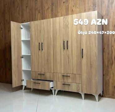 Dolablar: Yeni, Açılan, 3 qapılı Düz dolab, Qarderob, paltar dolabı, Azərbaycan — 24