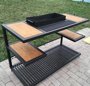 pul qutusu: Metall karkaslı bağ üçün manqal stolu - Material: qalın divarlı metal — 1