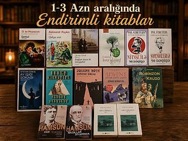 Книги и журналы: Yeni və ikinci əl kitablar 1-2 manatdan başlayan qiymətlərlə, hər biri — 7