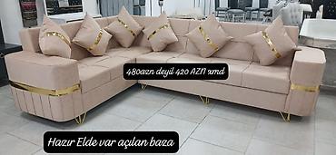 Künc divan dəsti – bej rəngdə, qızılı dekor xəttləri və metal lalafo.az -da Künc divan dəsti – bej rəngdə, qızılı dekor xəttləri və metal