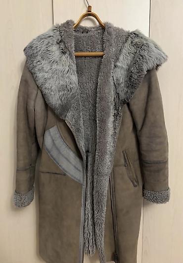 Paltolar: Qadınlar üçün kürklü real dəri palto - Material: xarici hissə zamşa — 1