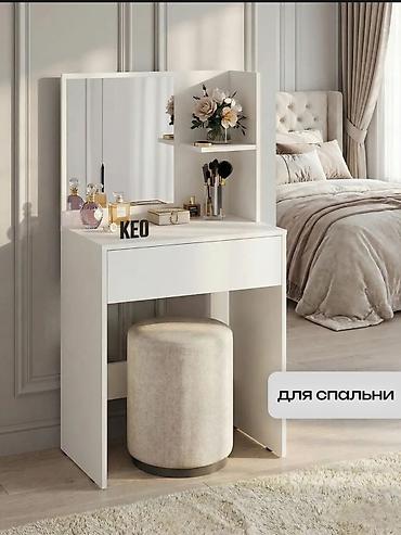 standing mirror: Туалетный столик, Новый, С зеркалом, цвет - Белый, ЛДСП — 4