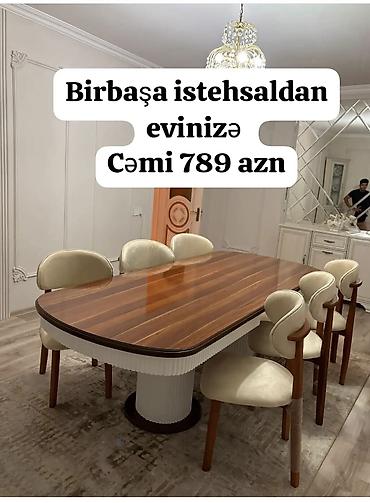 Yemək otağı üçün modern masa-stul dəsti - Komplekt: Oval formalı lalafo.az -da Yemək otağı üçün modern masa-stul dəsti - Komplekt: Oval formalı