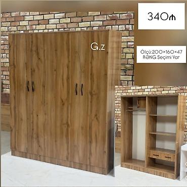 tebii guller: Dördkapılı paltar şkafı - Ölçü: 200 × 160 × 47 sm - Rəng seçimi var - — 1