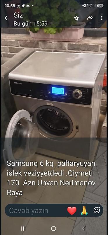 whatsapp plus 2: Samsung paltaryuyan maşın – 6 kq yükləmə - Ön yükləməli, elektron — 1