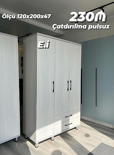 siyirme: Yeni, 3 qapılı, Siyirməli, Ağ, Açılan, Düz dolab — 1