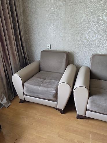 Divan və kreslo dəstləri: İşlənmiş, Divan, 2 kreslo, Bazalı, Açılan — 4