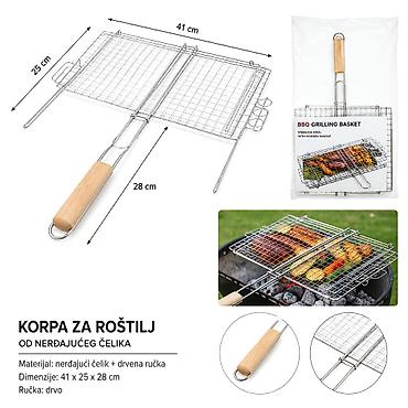 KMT Grid za roštilj 2406339 Žičana rešetka/korpa za pečenje mesa