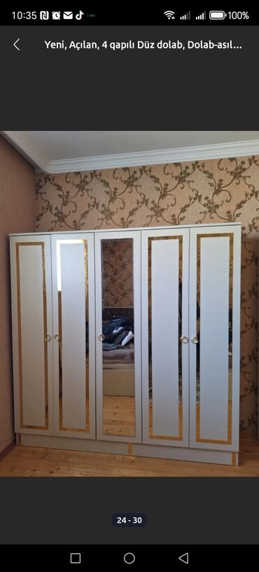 Dolablar: Açılan, 4 qapılı Düz dolab, Qarderob, paltar dolabı — 3