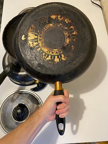 тефал: Tefal: 2 сковороды и 1 крышка. Покупал на заказ в Дании. Made in — 3