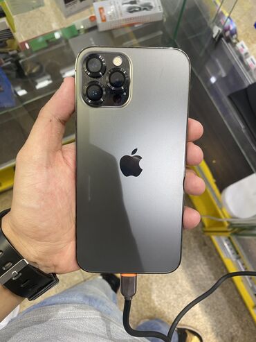 кел кел: IPhone 12 Pro Max, Колдонулган, 256 ГБ, Кара, Коргоочу айнек, Каптама