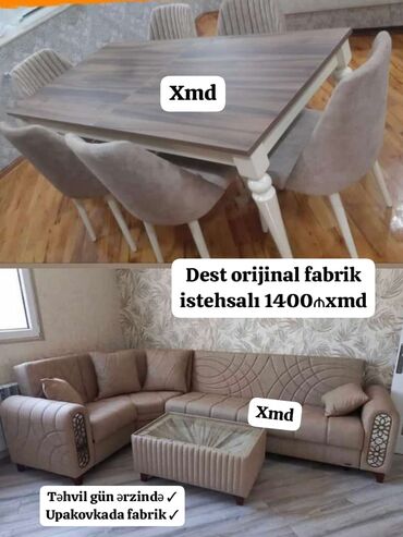 mebel destleri ve qiymetleri: Künc divan və masa desti yeni