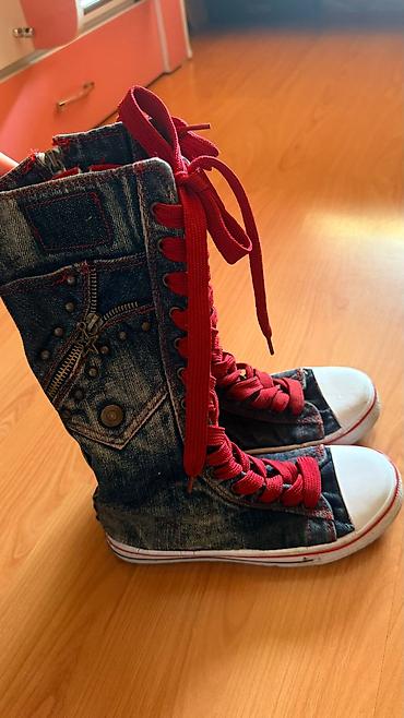 cins walvar: Denim materialdan hündür boğaz idman ayaqqabısı (snikers) – unikal — 4