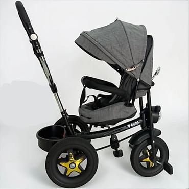 rocker velosiped: Uşaq üçtəkərli velosiped 2-si 1-də, boz (Model: 6088-kz197) — 1