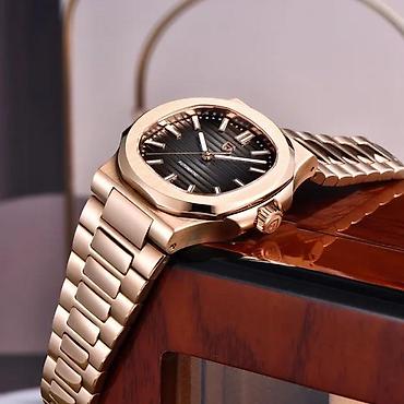 Ručni satovi: PAGANI DESIGN PD-1728 - 40mm - Roze zlatna / Crna PAGANI DESIGN — 4