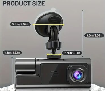 Qoşqular: BCUOZ markalı, üç obyektivli avtomobil DVR qeyd cihazı. HD video