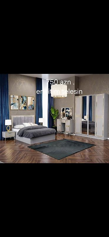 pismeni stol: Mebel Dəsti – Yataq Otağı Komplekti - Rəng: açıq boz-qızılı — 1