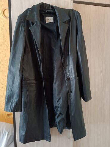 brušena koža jakna: 2XL (EU 44), Used, With lining, Single-colored, color - Black
