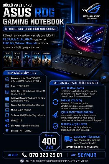 monitor asus: (REAL ALICILARA ENDİRİM OLACAQ) ASUS ROG Gaming Notebook – güclü və — 1