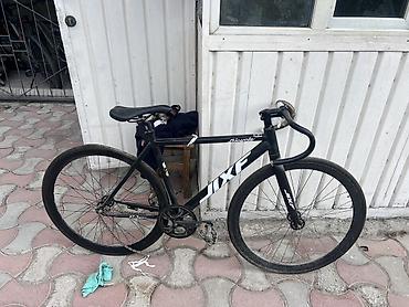 fixed: Велосипед JIXF типа fixed gear / singlespeed в чёрном цвете с белой — 1