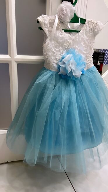 платье пракат: Детское платье, цвет - Голубой