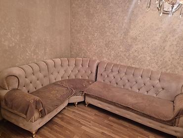 Klassik üslubda L formalı künc divanı - Üç hissəli L forması: sağ