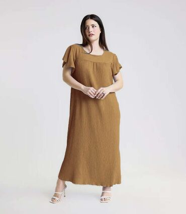 Haljine: 3XL (EU 46), bоја - Bež, Kratkih rukava — 6