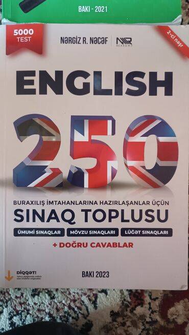 Kitablar, jurnallar, CD, DVD: Nərgiz Nəcəf 250 sınaq toplusu içi yazılıdır, variantlar karandaşla