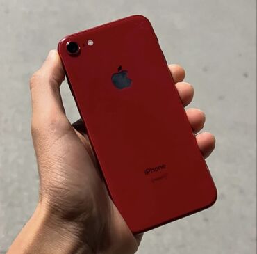 ноутбук appl: IPhone 8, Колдонулган, 64 ГБ, Кызыл, Коргоочу айнек, Каптама, 100 %