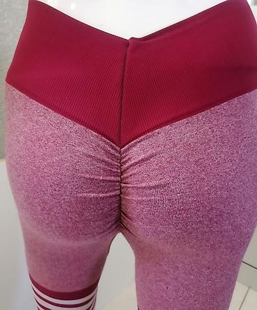 nike command 46: Ženske sportske helanke – bordo/ružičasti ombre dizajn - Materijal — 4