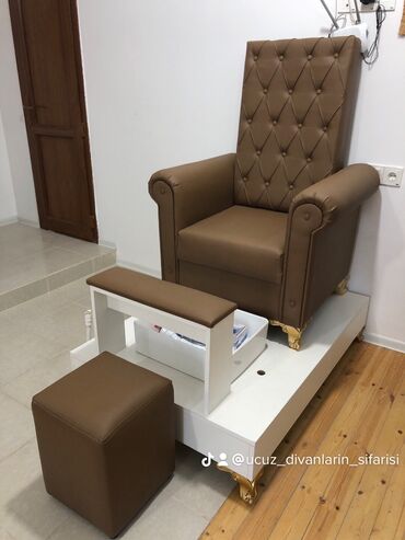 Sifarişlə salon kresloları: Pedikur üçün vannalı, Təkərsiz, Mat laminat, Azərbaycan, Kredit yoxdur, 1 il zəmanət