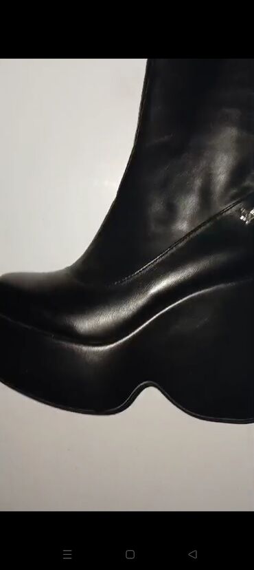 Çəkmələr: Uzunboğaz, Ölçü: 38, rəng - Qara, Yeni — 7